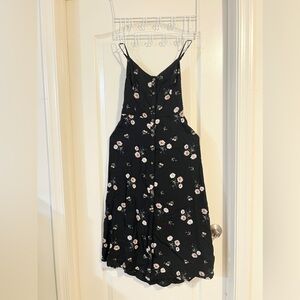 Hollister long black flora dress - only used once! Like new!